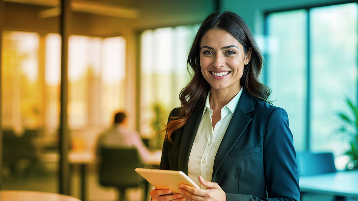 Business person using a tablet